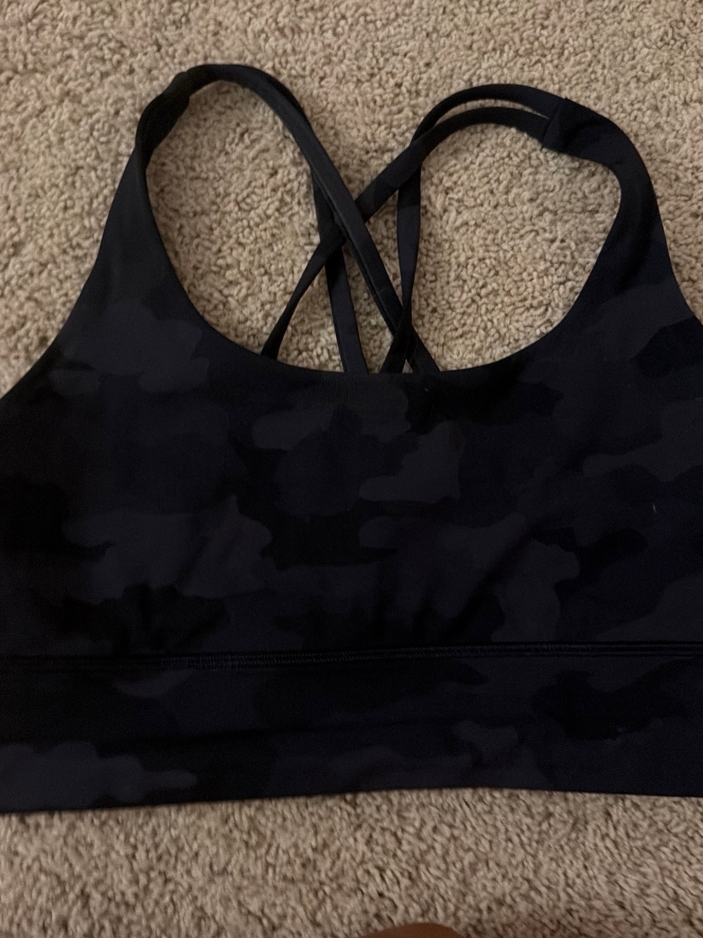 lululemon athletica Black Camo energy Sports Bra